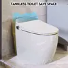 Heated Seat Smart Toilet, One Piece Toilet, Automatic Flush Tank Less Toilet without Bidet, with Foot sensor Flush 6