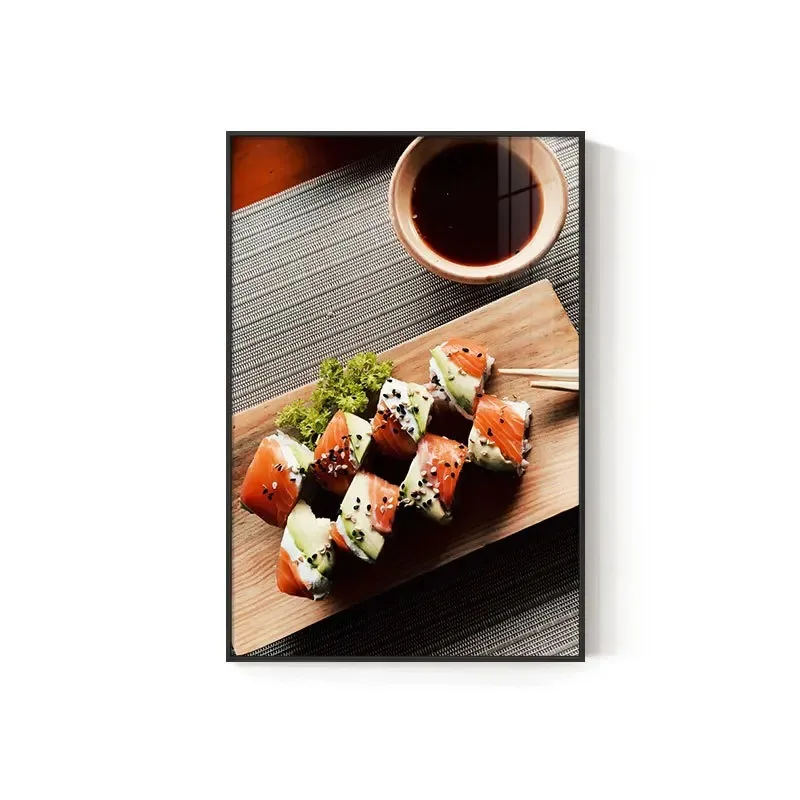 thumbnail image 1 of Pintura en lienzo de comida japonesa, bolas de pulpo, salmón y sushi, imágenes en alta definición, carteles e impresiones para la decoración de la pared del comedor Izakaya, 1 of 5