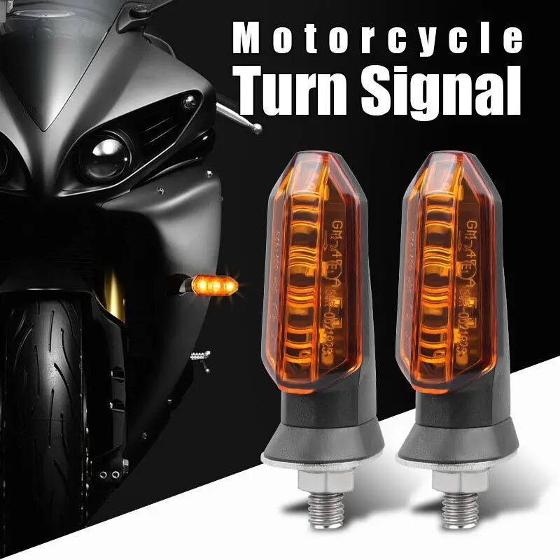 12V Mini Motocicleta LED Turn Signal Lights Amber Piscando Light Blinker Moto Indicador Lamp Acess&oacute;rios 8mm 2 Pcs motorcycle led lights