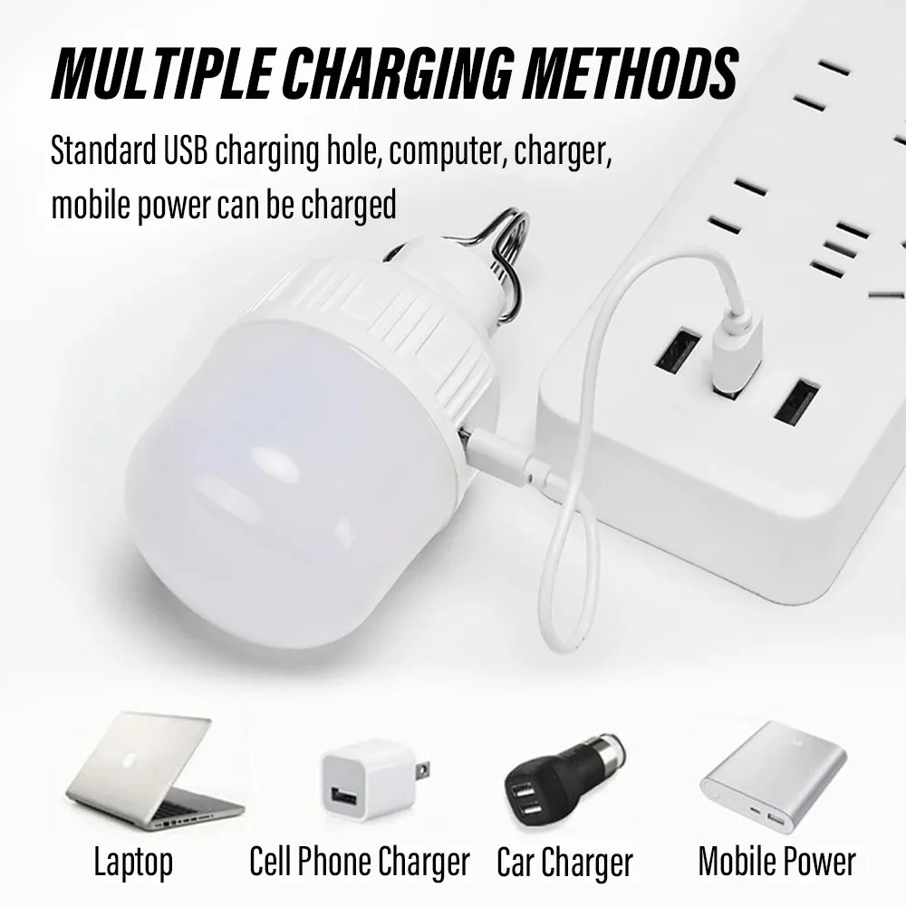 1-10pcs High Power LED Light Portable Outdoor Lamp USB Rechargeable Emergency Lamp Camping BBQ Search Light Emergency Bulb