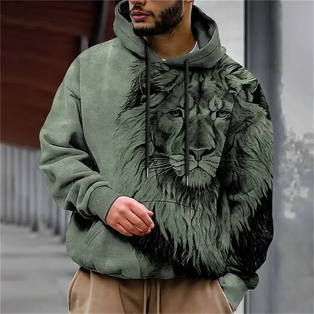 thumbnail image 1 of Sudadera con capucha divertida para hombre con estampado 3D de Divine Beast Green Dragon, estilo neutro, informal, de talla grande, 1 of 5