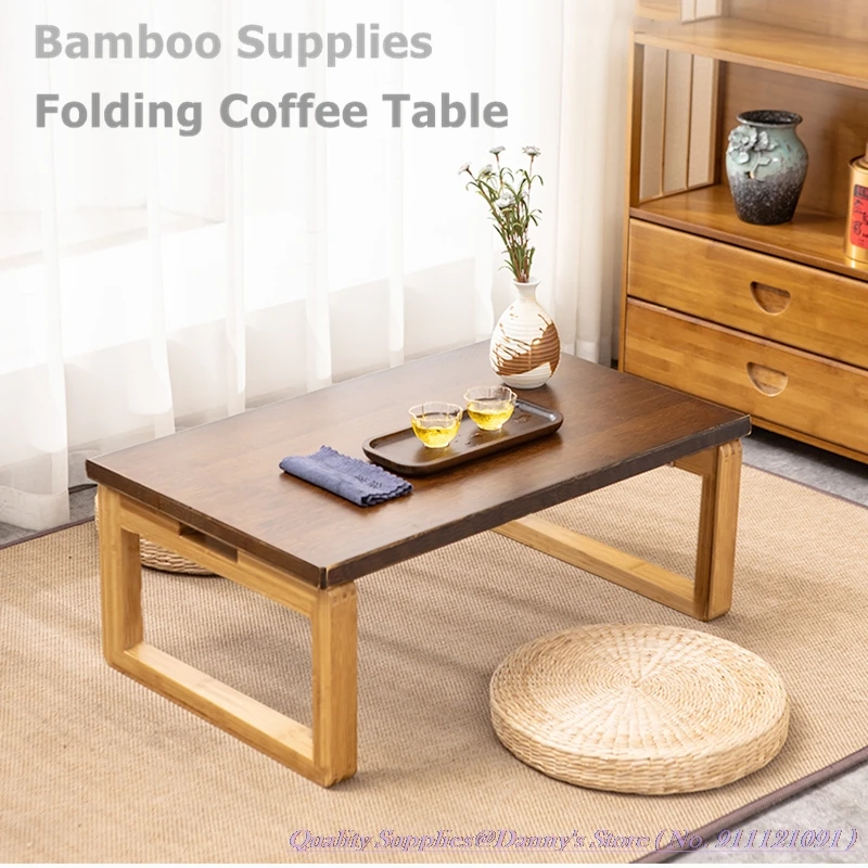 

80x50x31cm Small Coffee Table Bay Window Tea Seat Japanese Tatami Folding Desk Solid Wood High Quality Bamboo Small Desk 60/70cm