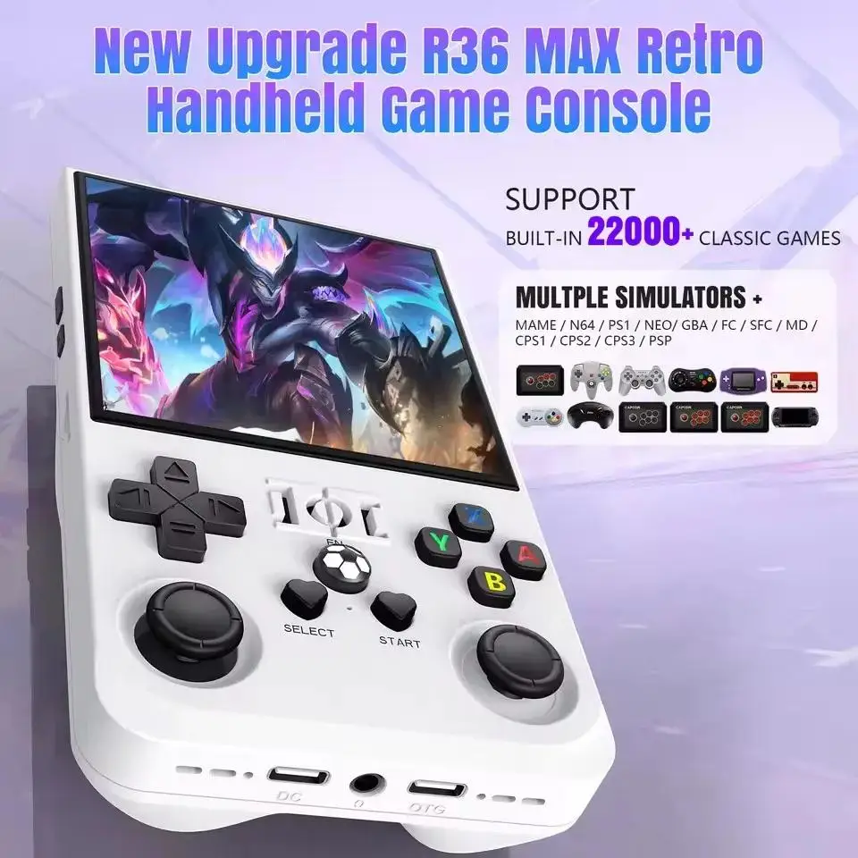 R36MAX Retro Handheld Gameconsole Linux-systeem 4,0 inch IPS-scherm Draagbare zakvideospeler 64 GB 128 GB Games voor kinderen_voghion.com