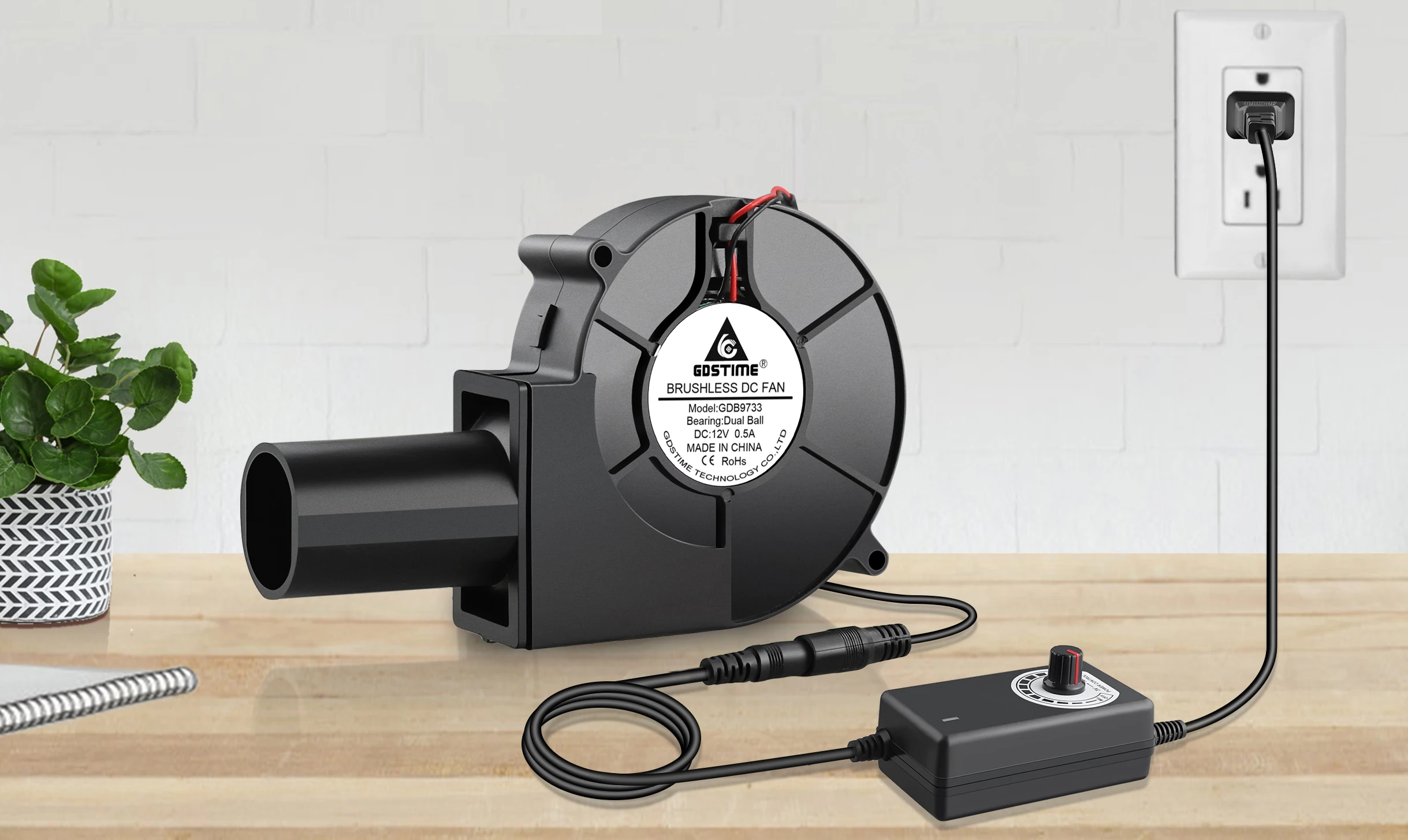 DC 12V Radial, 97x33mm, 97mm, Bola Dupla,