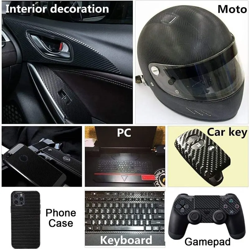 Car Interior Film 7D Carbon Fiber Car Interior Vinyl Film Decorative Anti Scratch Protective