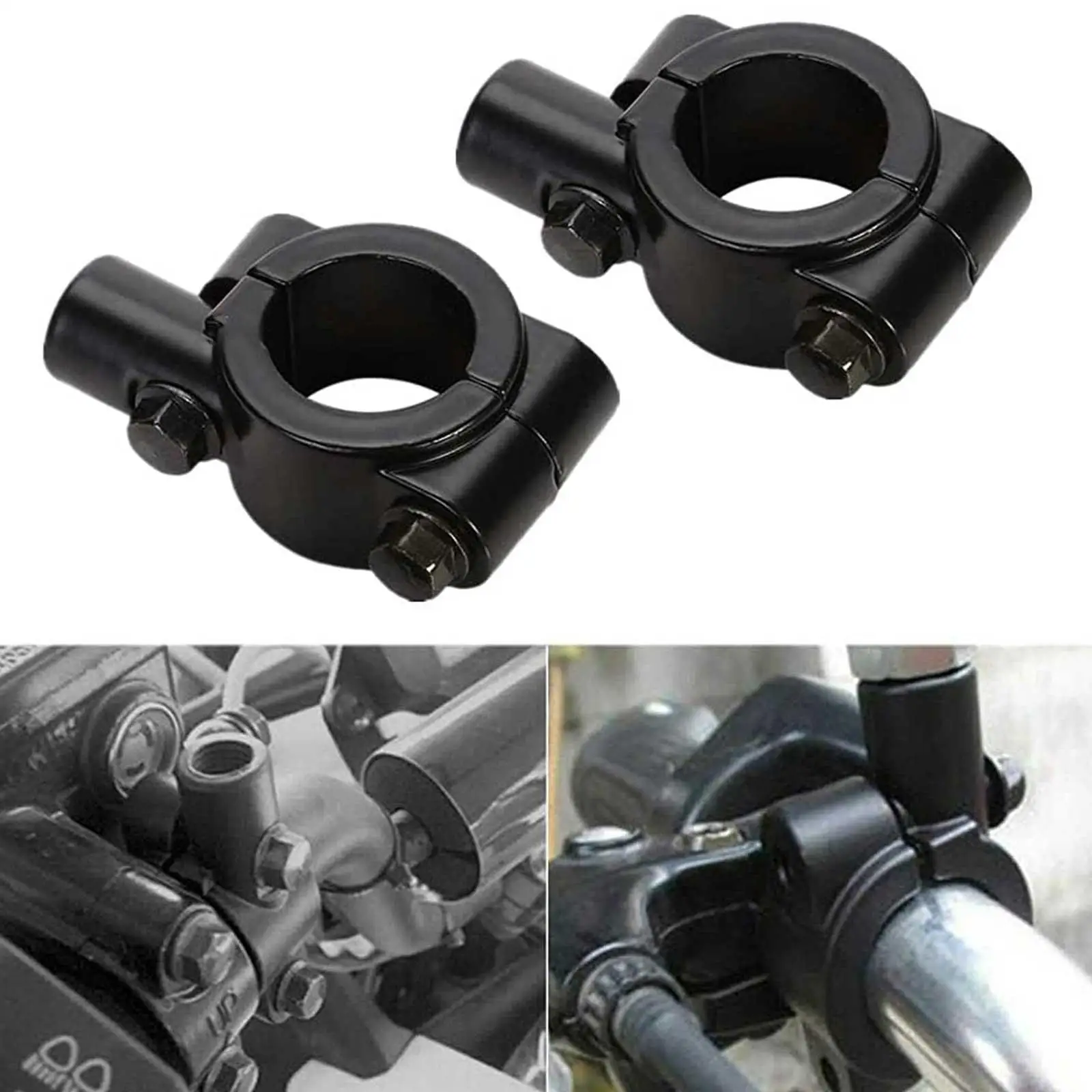 

1pcs M8 M10 Motorcycle Rearview Handlebar Mirror Mount Holder Adapter Clamp Base For 20mm 25mm Accessories Black Silver Color