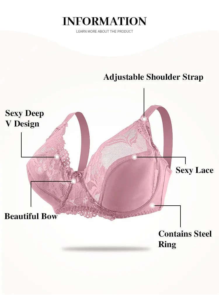 E F Cup Women Lace Bras Plus Size Bra Female Underwear Ultra-Thin Perspective Bralette Underwire Brassiere Sexy Lingerie backless bra