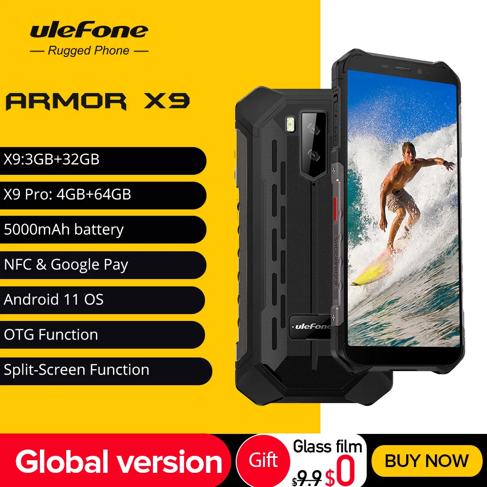 

Ulefone-Armor X9 Pro Rugged Smartphone, Android 11, 4GB 64GB, 4G LTE, 5000mAh, Waterproof Mobile Phone, Octa-core, NFC, IP68