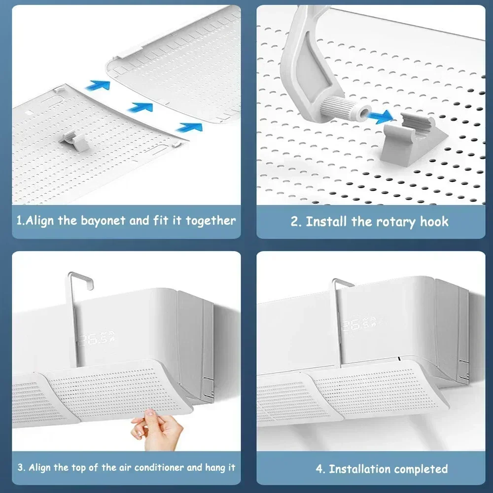 Air Conditioning Baffle 90X27cm Air Conditioner Wind Shield Universal Wall Mounted Wind Shield Air Conditioner Telescopic Outlet Baffle