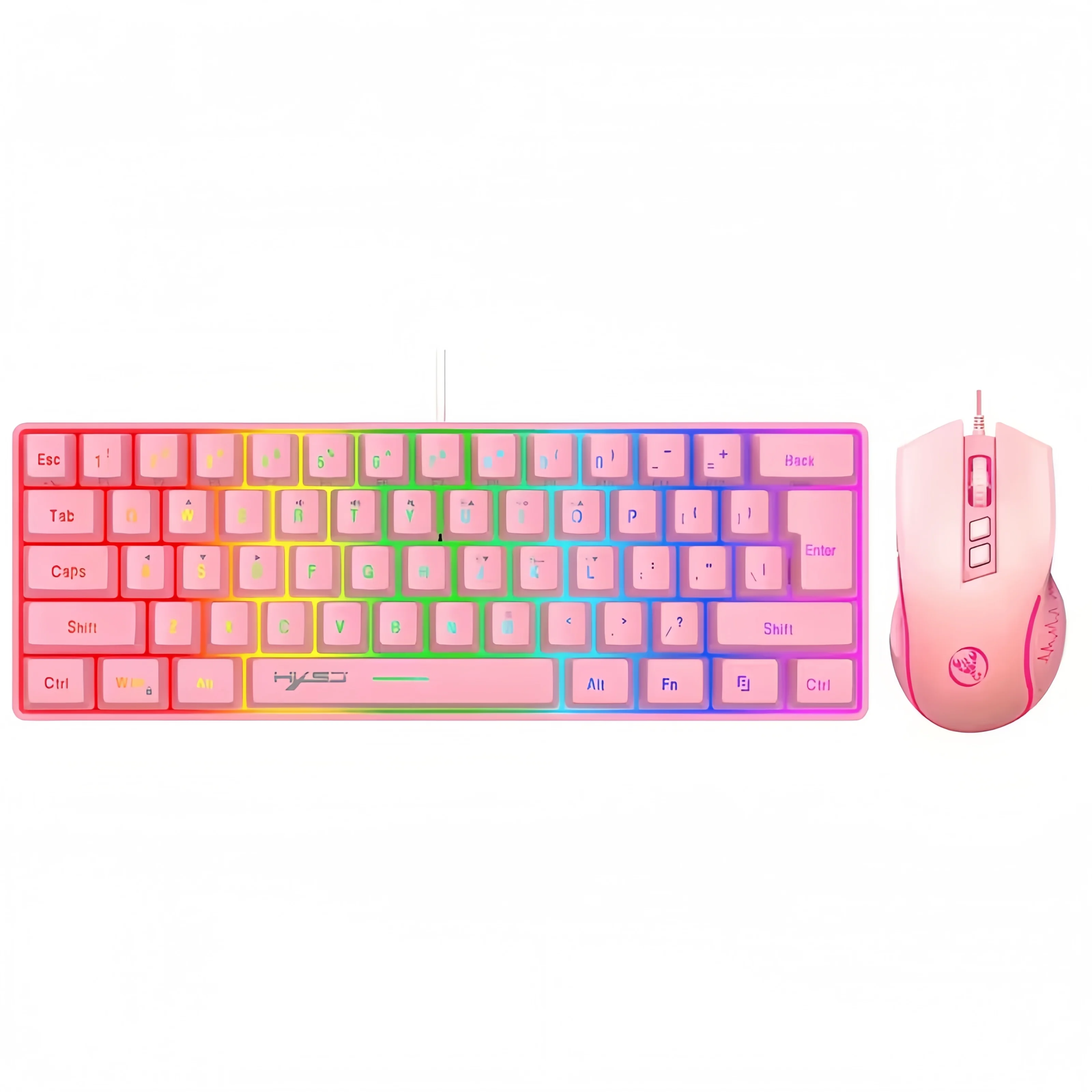 Ensemble clavier et souris filaire ultra-compact avec éclairage rgb_voghion.com