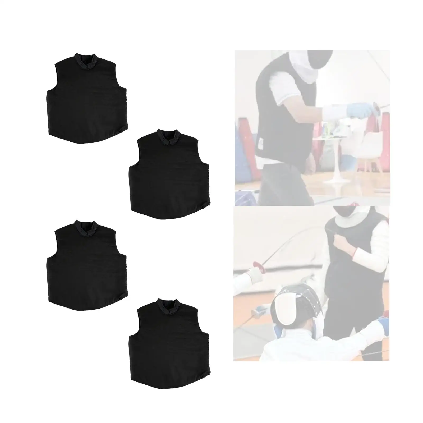 Fencing Tutor Vest,Sleeveless Jacket Comfortable Practice Black Fencing Uniform Protective Suit for Women Men Adults Training