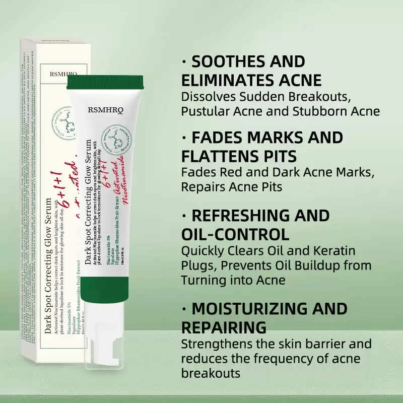 50ml Dark Spot Correcting Glow Serum Hydrating Soothing Brightening Even Skin Tone Improve Elasticity Niacinamide Squalane 2