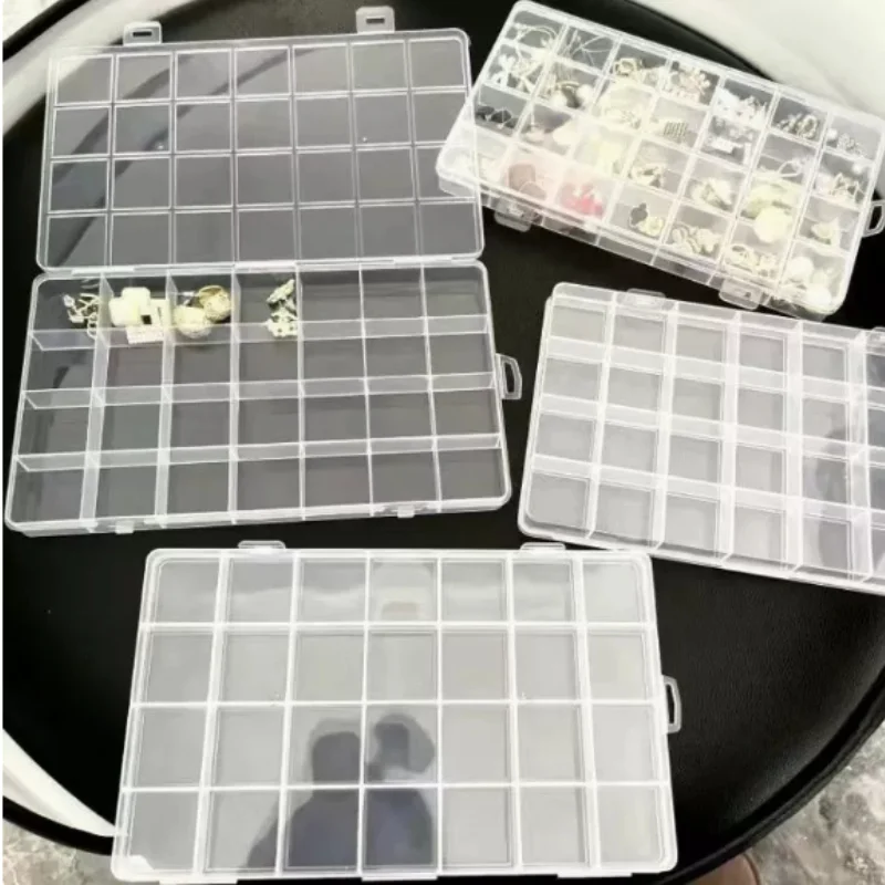 Transparent 24-Compartment Craft and Jewelry Organizer Box