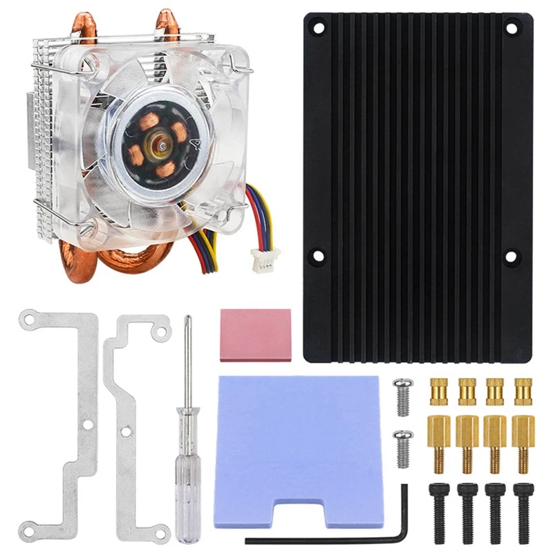 FUFU ICE Tower Fan V2 Thinner RGB Fan Low-Profile CPU Cooler U-Shaped Copper Tube Fins For Raspberry Pi 5 Pi5
