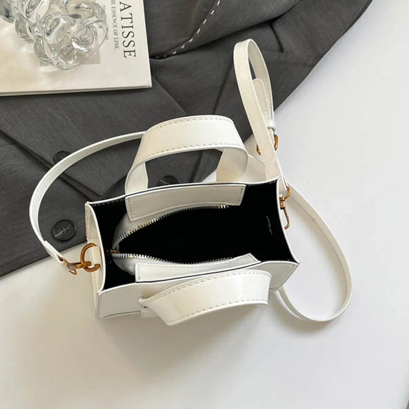 Rote Handtasche Marke Kleine Quadratische Tasche Für Frauen Einfarbig Pu Leder Schulter Umhängetasche Dame Schwarz Kaffee Sac EIN Haupt Tote – Detail 31