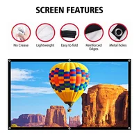ThundeaL 16:9 100 120 150 Inch Projection Projector Screen Canvas White Curtain Screen 3D Film Portable Wall Mounted Projecting - Image 3