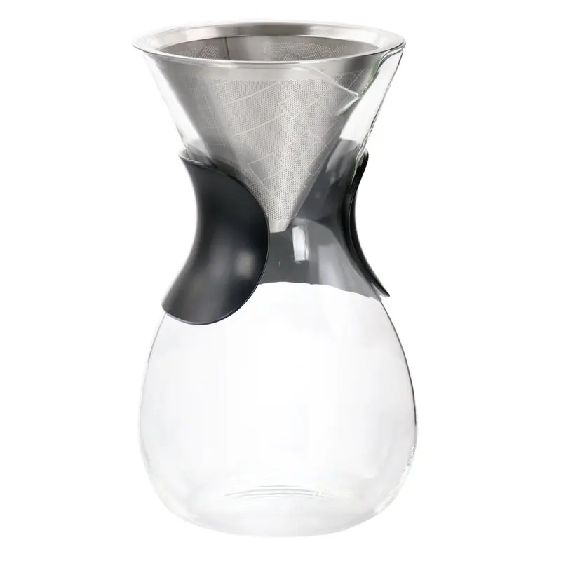 

1 Liter Clear Glass Pour Over Coffee Maker with Fine Mesh Filter