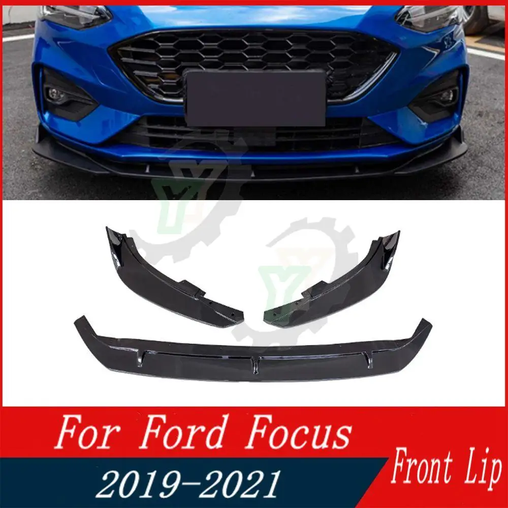 3 Pz Auto Paraurti Anteriore Labbro Spoiler Splitter Diffusore Kit Corpo Staccabile Copertura Guard Per Ford Focus Mk4 St-Line 2019 2020 2021