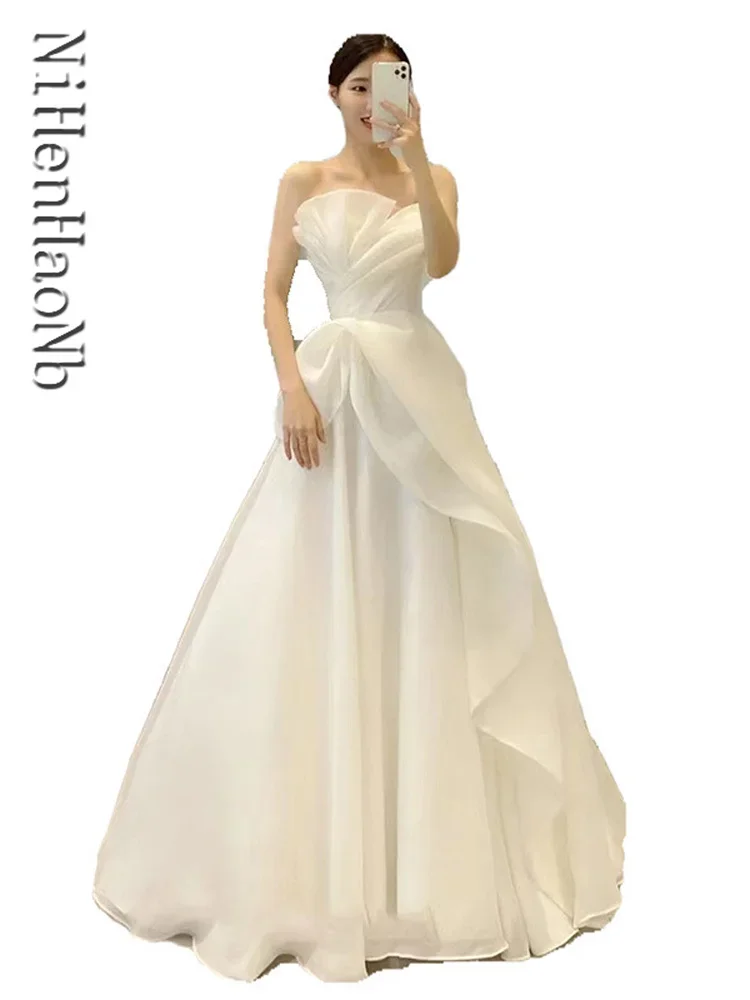 Robe De Mariee New Wedding Dresses Strapless Fashion Cheap Bride Dress Vestidos De Novia 5