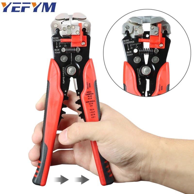 전선 스트리퍼 도구 멀티 도구 펜치 YEFYM YE-1 자동 3 In1 스트리핑 커터 압착 케이블 와이어 전기 수리 도구