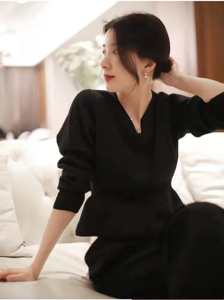 Joimifu는 당신에게 좋아 보인다 슬림 핏 로터스 리프 펜듈럼 올 캐시미어 니트 가디건, 다크 플래킷