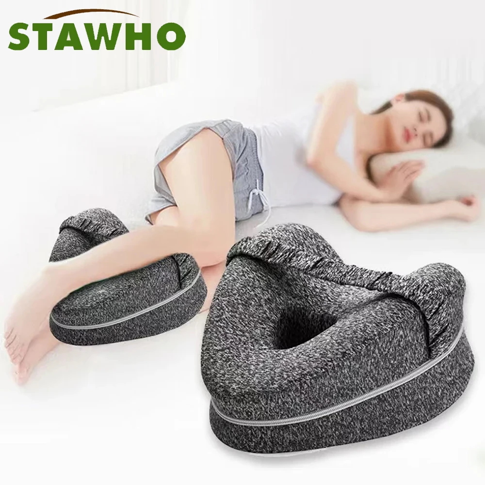 Orthopedic Leg Pillow Memory Foam Ergonomic Knee Pillow For Side Sleepers Knee Pillow For Back Pain Leg Cushion For Sleep leg pads car door armrest knee brace cushion thigh support elastic elbow pillow