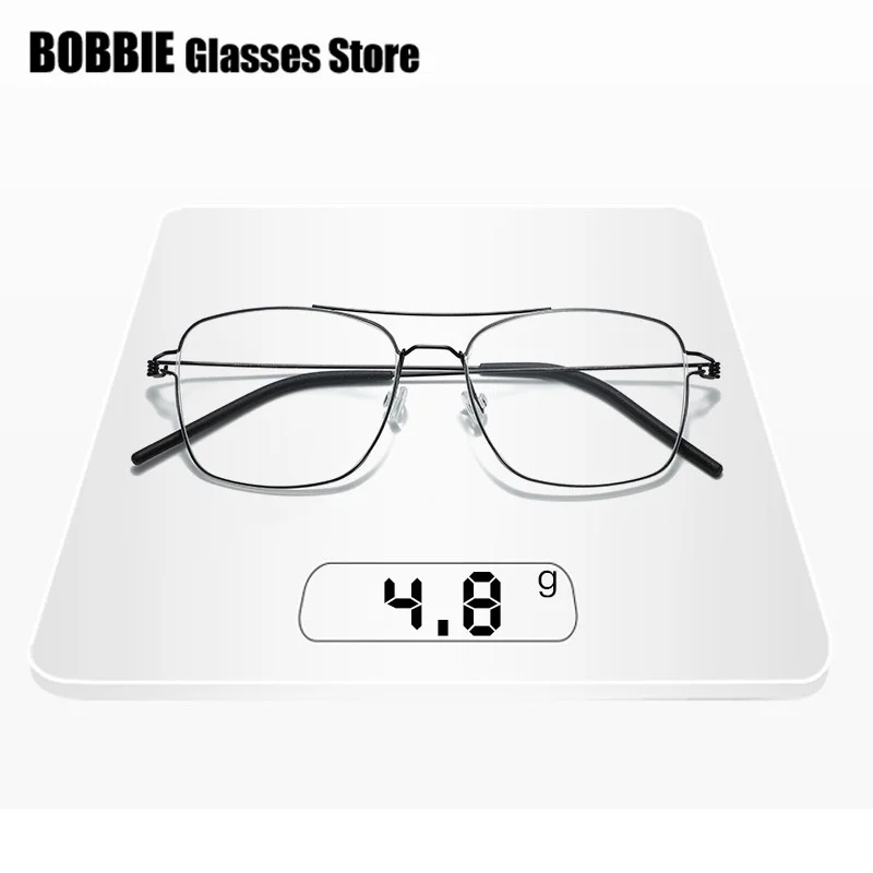 

Denmark Brand Ultralight Screwless Titanium Square Glasses Frame Men Women Double Beam Optical Prescription Eyeglasses Martin