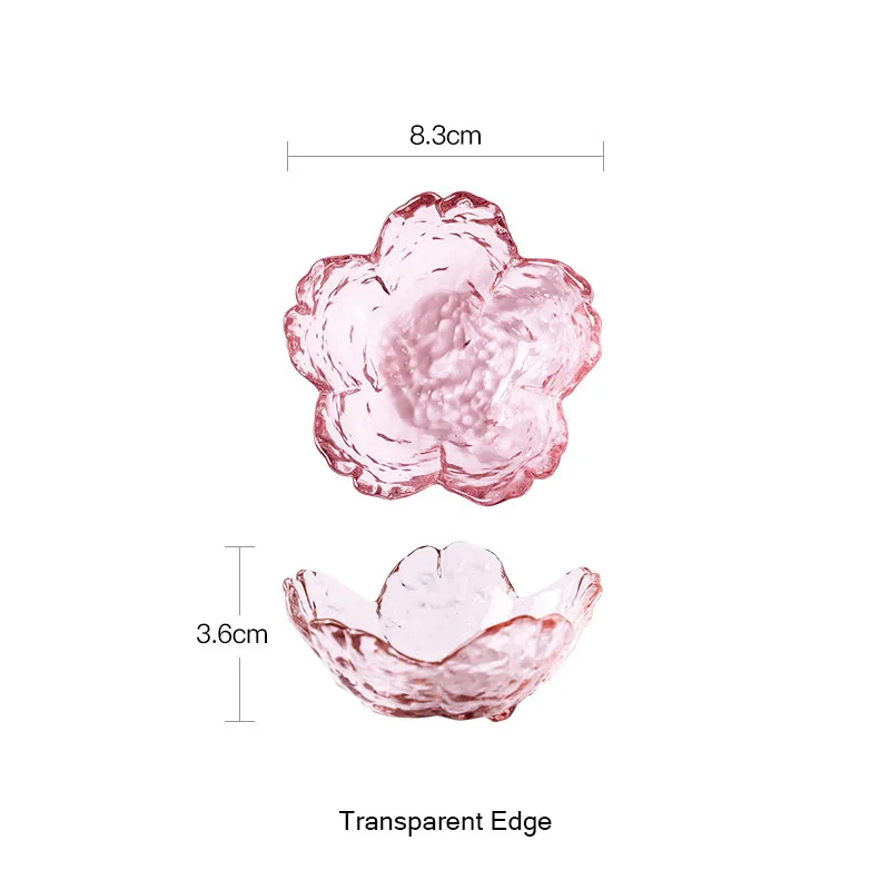 Cherry Blossom Sauce Dishes Small Glass Dish Sauce Bowl Nodic Gold Inlay Ice Cream Small Dinner Plates Kitchen Supplies 3pcs dining dish