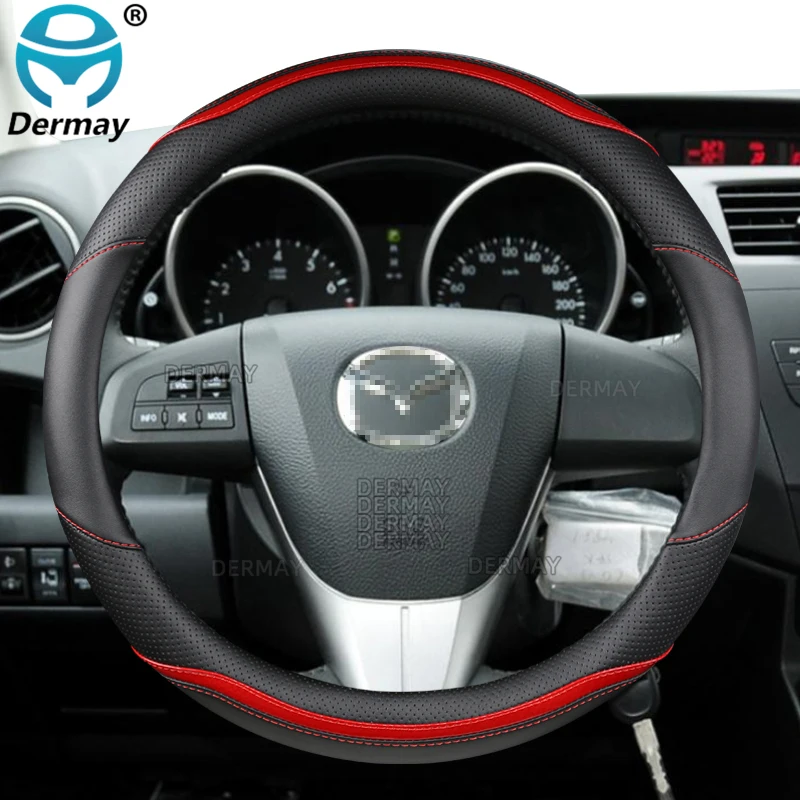 

Для Mazda 5 Premacy I II III DERMAY чехол рулевого колеса автомобиля углеродное волокно ПУ кожа 5 цветов авто аксессуары быстрая доставка
