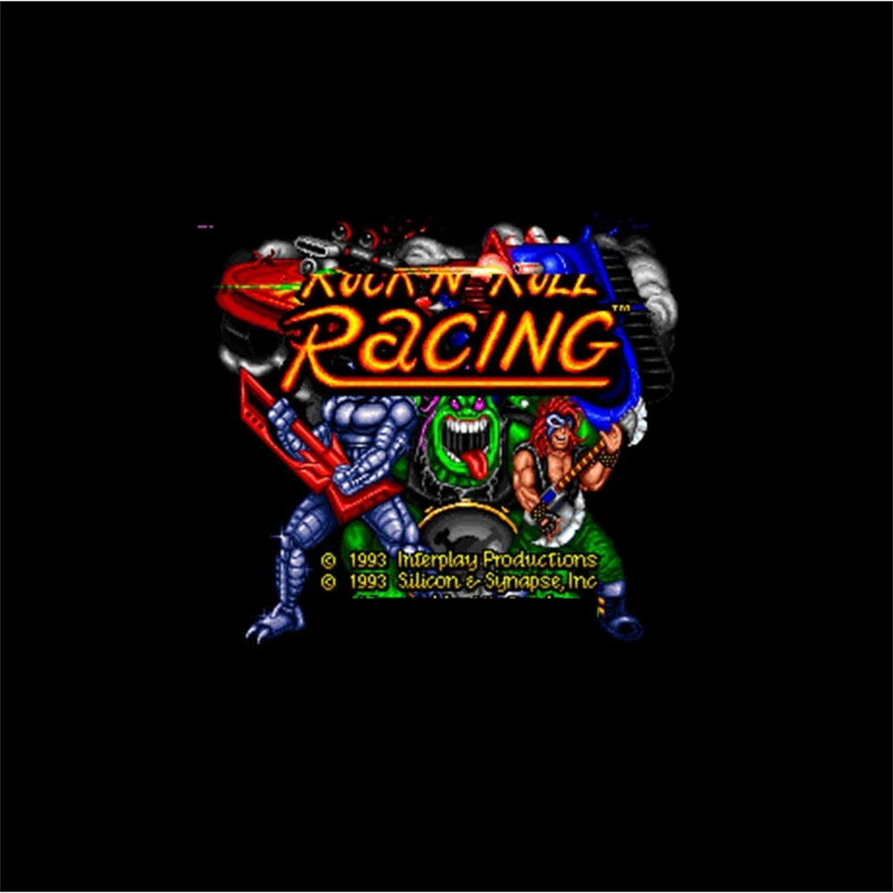 Rock N' Roll Racing Ntsc Versione 16 Bit 46 Pin Grande Carta Da Gioco Grigia Per Giocatori Di Giochi Usa