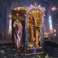 DIY Wooden Pandora's Magic Box Book Nook Shelf Insert Kits Miniature Bookends Assembled Bookshelf Dollhouse for Friends Gifts 1
