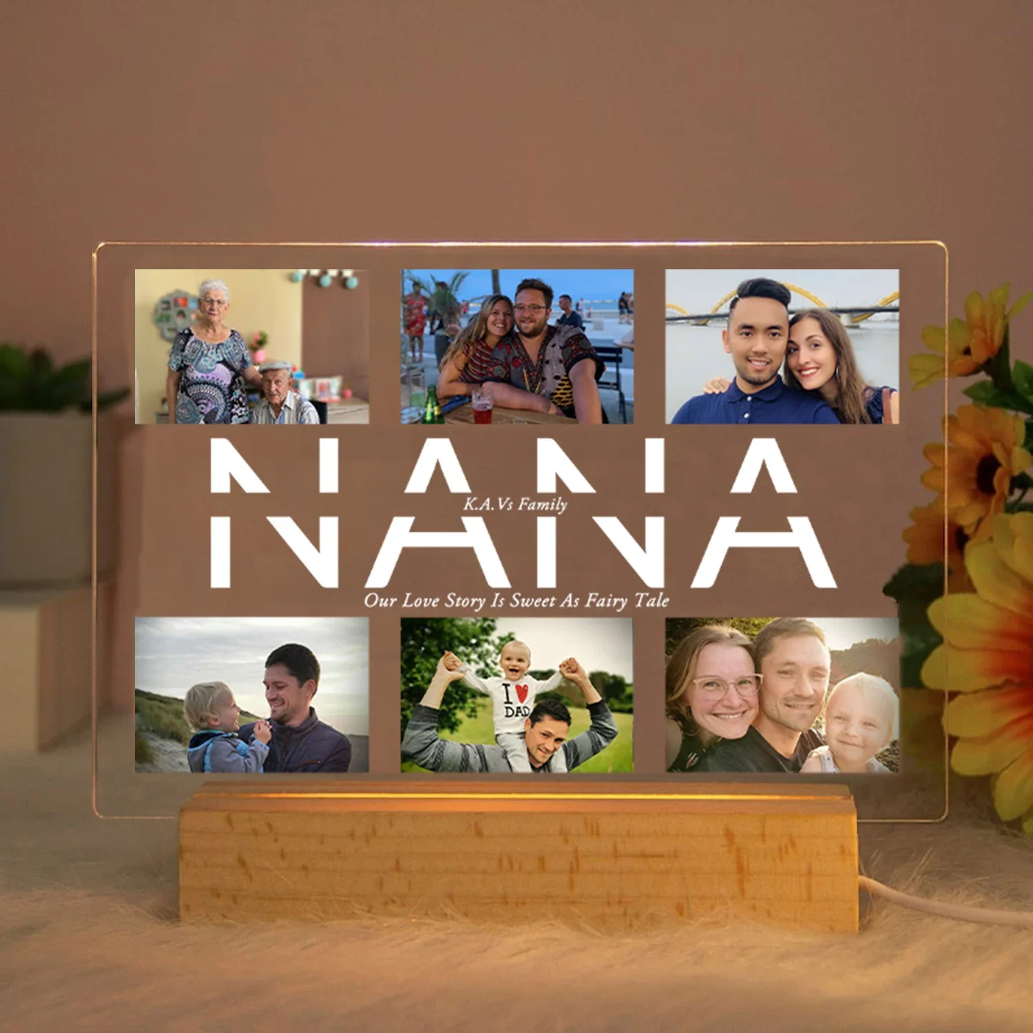 Customized 3D Acrylic Lamp for Grandparent 1 | Customized 3D Acrylic Lamp for Grandparent 7