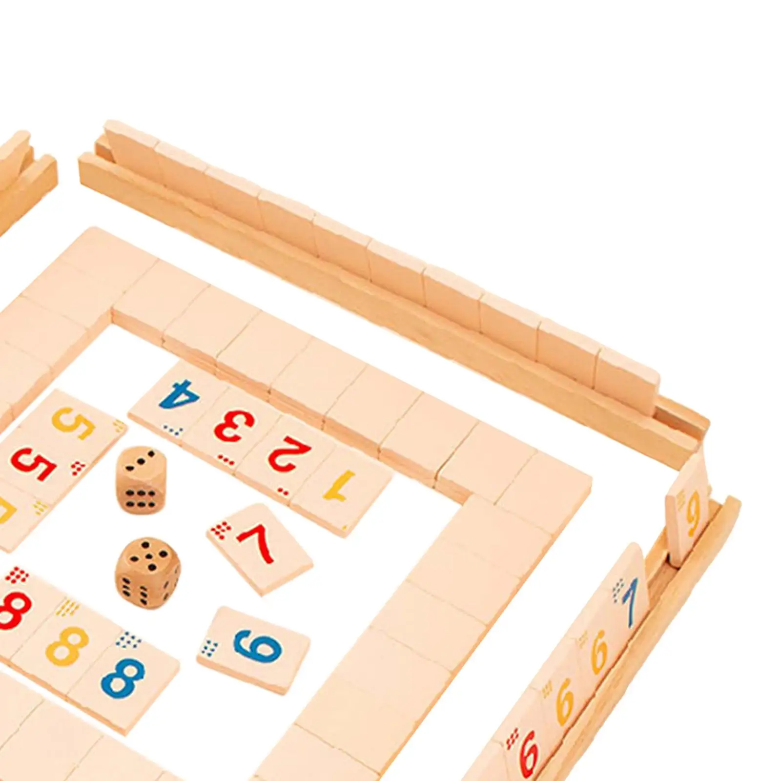 Wooden Fast Moving Tile Family Party Game, Party Game,2-4 People Mahjong Digital Game 5