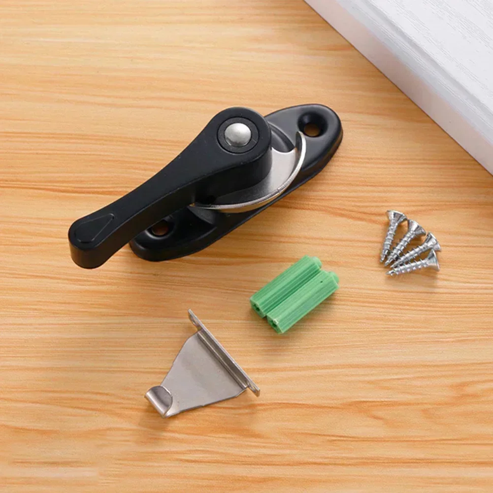 Cabinet Lock Door Lock Door Latch Cam Lock Stainless Steel Crescent Universal Lock Children's Safety Window Lock Sliding Door Buckle with Hook Door and Window Hook