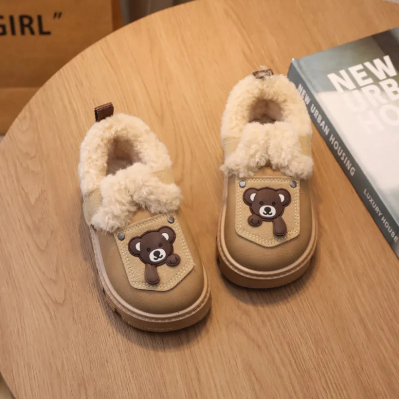 Warm Furry Cotton Kids Shoes for Winter