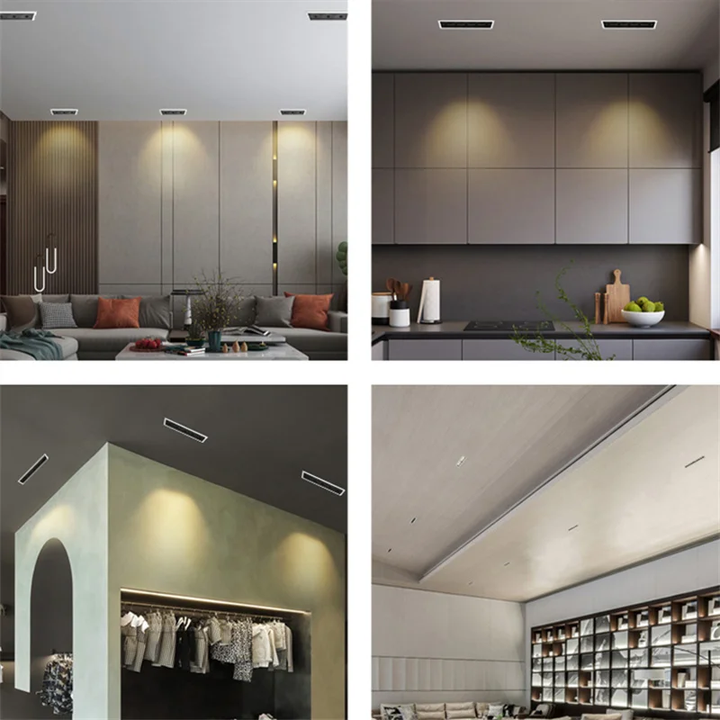 Anti-glare recessed LED linear grille Spot light Dimmable 110V 220V 3W 6W 9W 12W 15W 27W COB Downlight indoor lighting