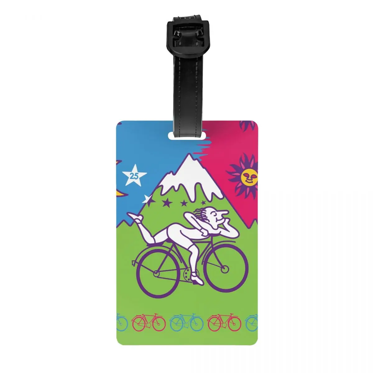 

Albert Hofmann LSD Bicycles Day Luggage Tag Acid Blotter Party Suitcase Baggage Privacy Cover ID Label