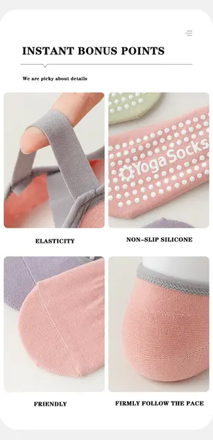 Calzini Antiscivolo Yoga Donna | Confezione 5 Paia | Grip In Silicone Per Pilates E Allenamento - Foto 4