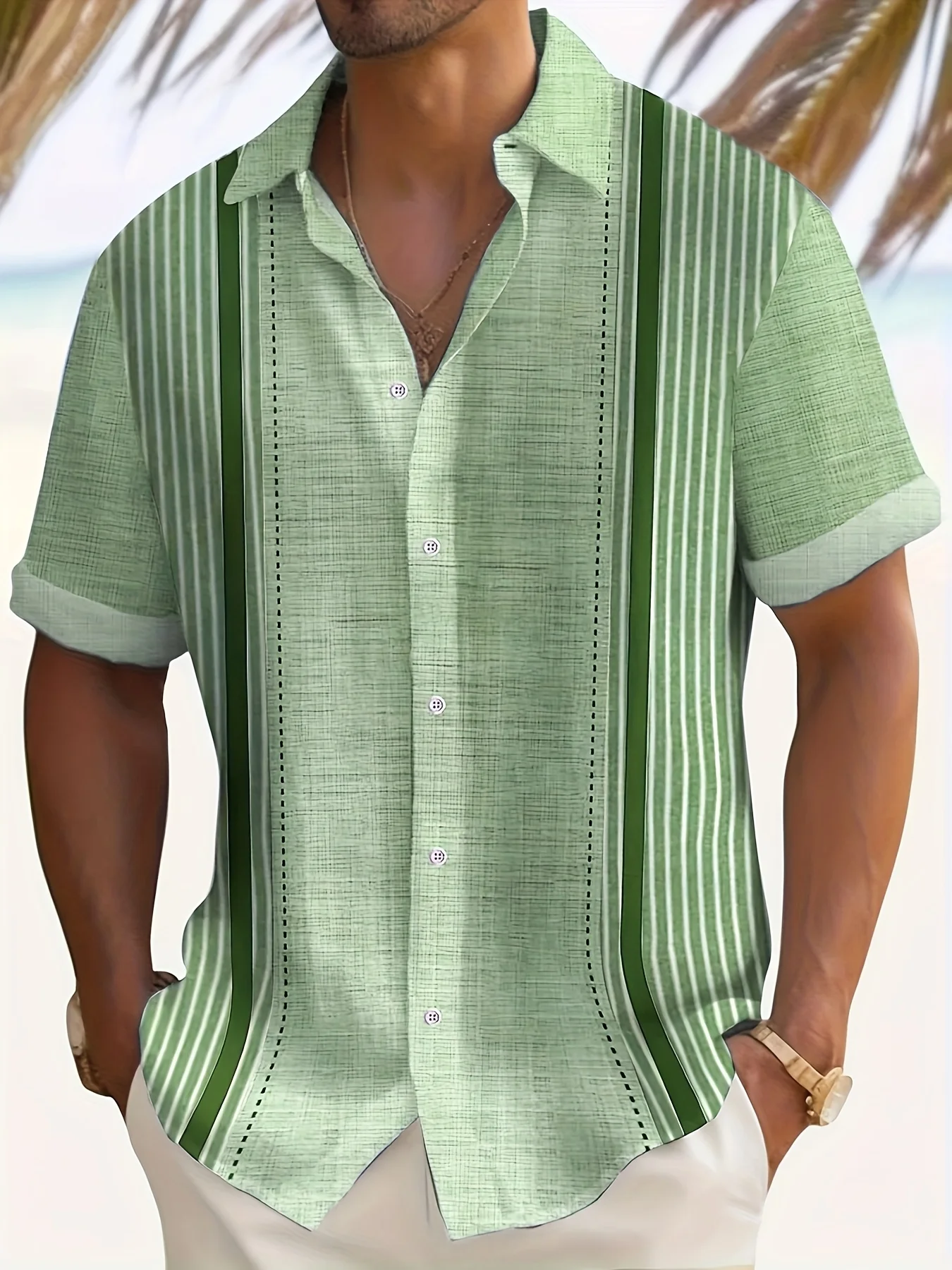 The new men's short-sleeved shirt for summer 2025 is breathable lightweight casual and refreshing with 3D printing
