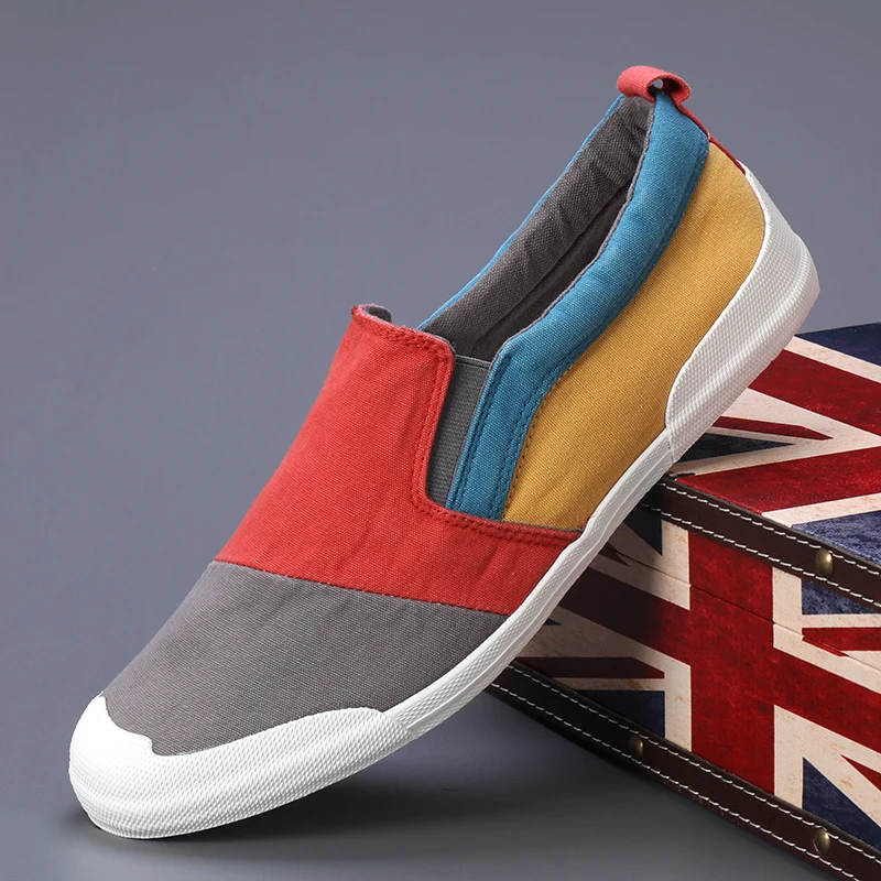 

Men's Casual Slip-on Breathable Canvas Loafers Shoes Non-Slip Walking Shoes Fashion Lightweight Comfortable Sneakers for Male