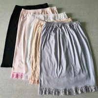 Dames taille élastique demi-jupe jupon robe courte femme lait soie blanc dentelle banlieue bureau femme Anti-vide 6