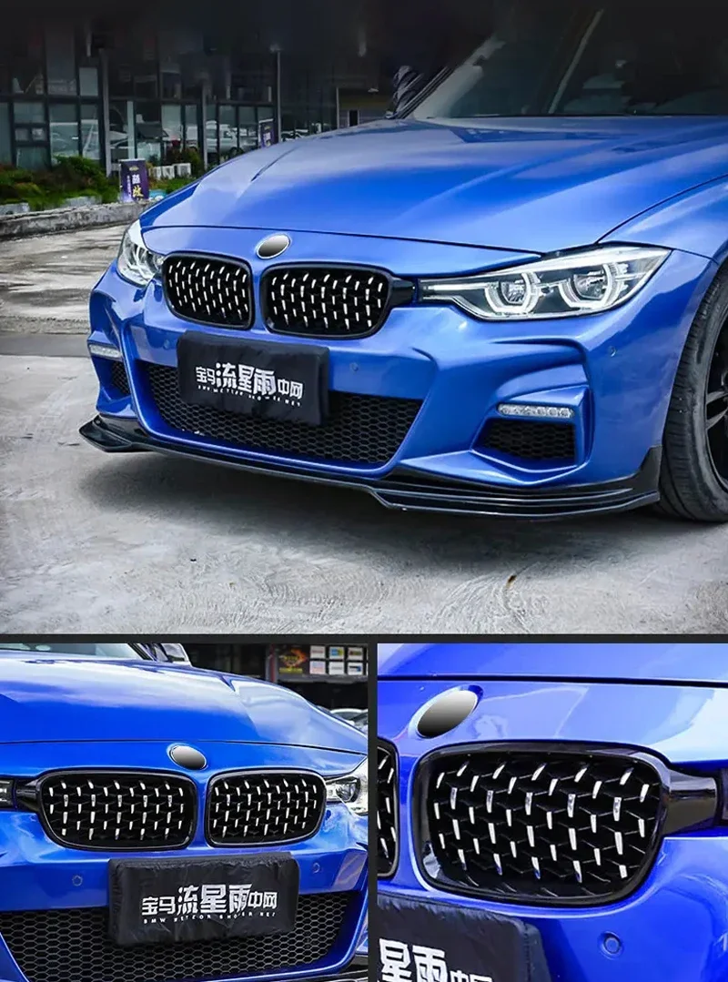 Pulleco auto chrom diamant vorne nieren gitter renn grill für bmw 3er f30 f31 f35 325xi 320i 325i 325i 328i 330i 13-19 – Detail 9