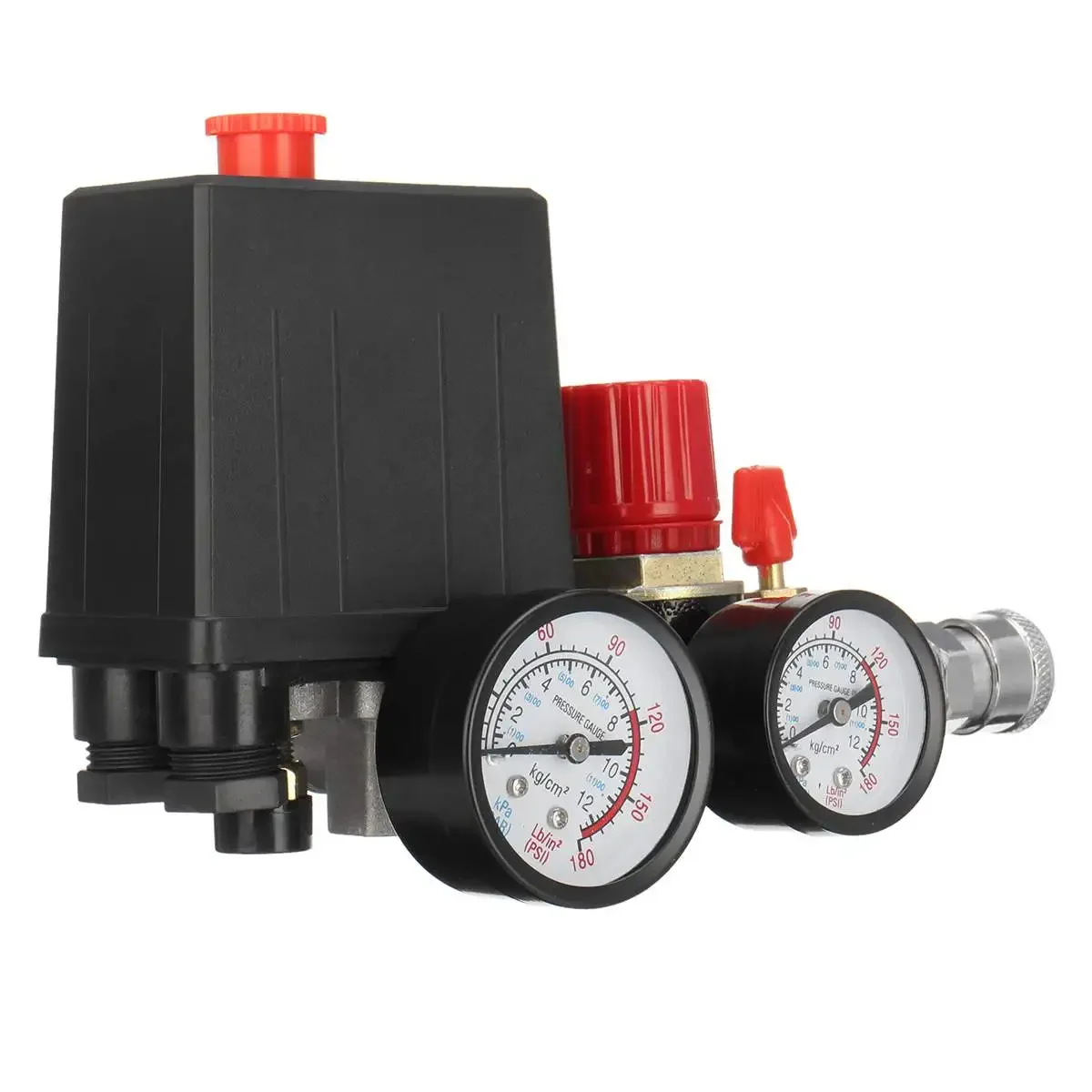 

120PSI 240V Air Compressor Pump Pressure Switch Control Valve Manifold Regulator With Quick Connector Gauges 95-125 PSI