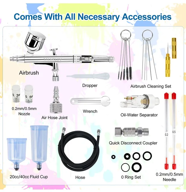 エアブラシキット 重力フィードデュアルアクションエアブラシキット ニードル Amazon.co.jp: NEOECO 多目的エアブラシキット、デュアル