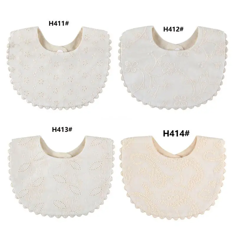 

Baby Girls Bibs Newborn Infant Drooling Saliva Towel Boho EmbroideryFlower