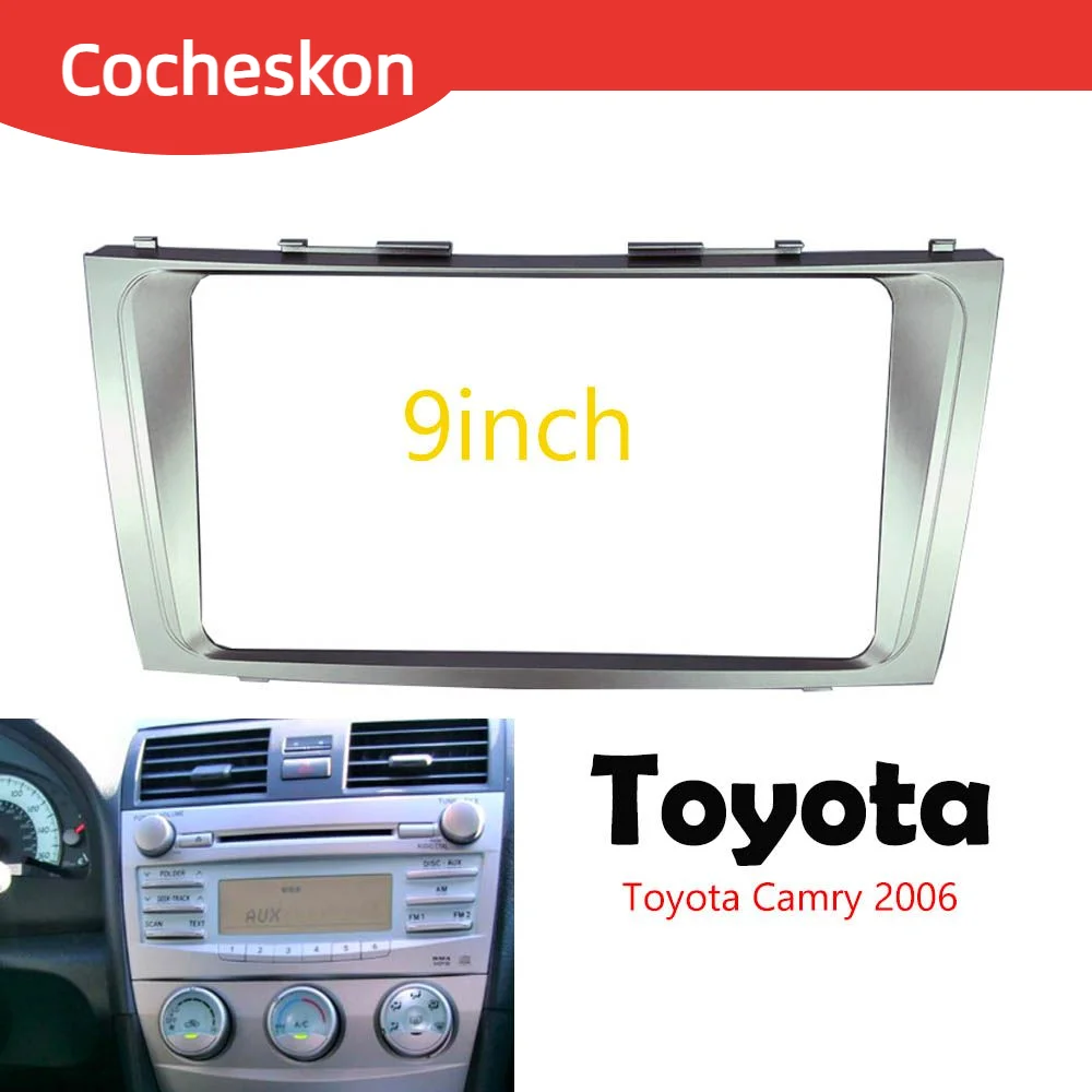 

Автомобильный радиоплеер 2 Din 9 дюймов установка DVD GPS Mp5 пластиковая панель Рамка для Toyota Camry 2006 комплект крепления для приборной панели
