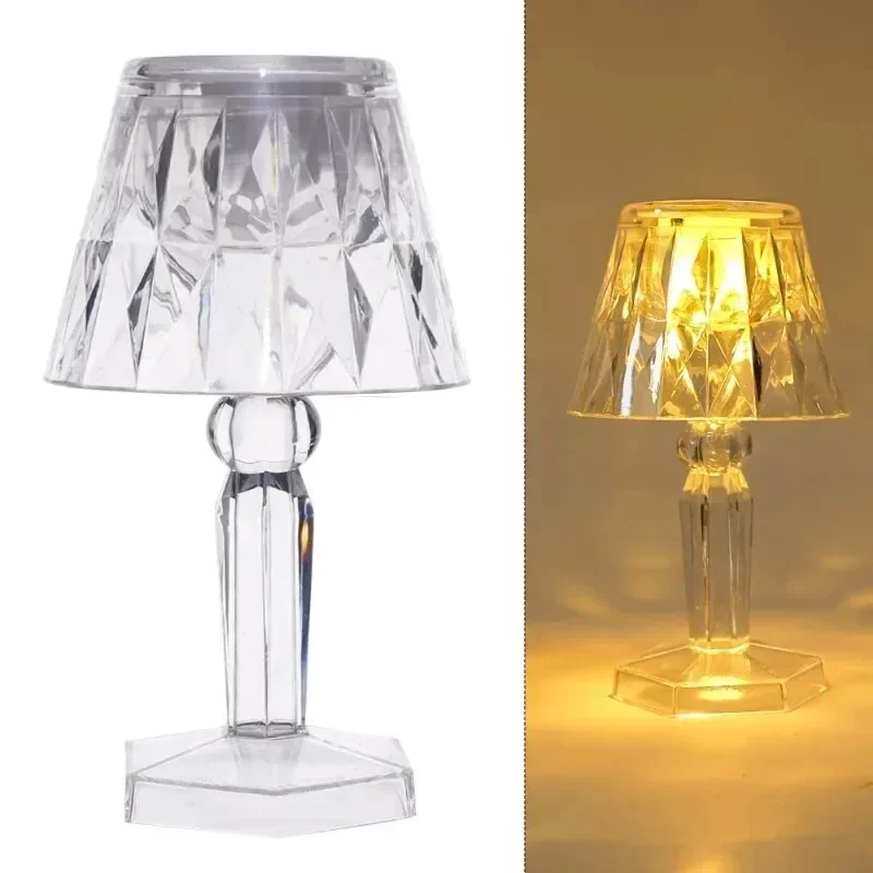 LED Portable Night Lights Acrylic Crystal Light Bedroom Decoration Nightlight Kids Gift for Home Wedding Xmas Festival Decor