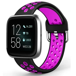 Premium Silicone Sport Watch Strap - Versatile Replacement Band - Large (Black - purple)