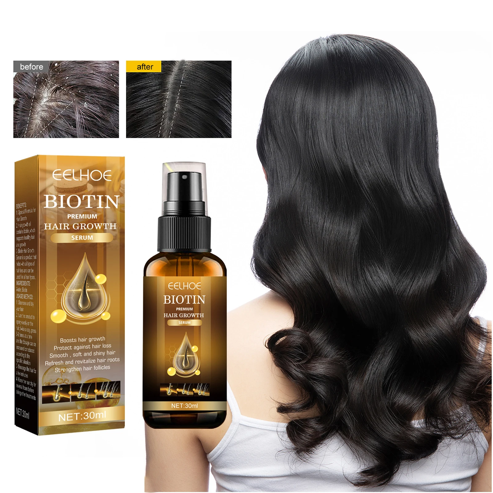 

Fast Hair Growth Spray Anti Hair Loss Treatment Fast Growing Hair Care Treatment Scalp Dry Damaged Beard For Men Women