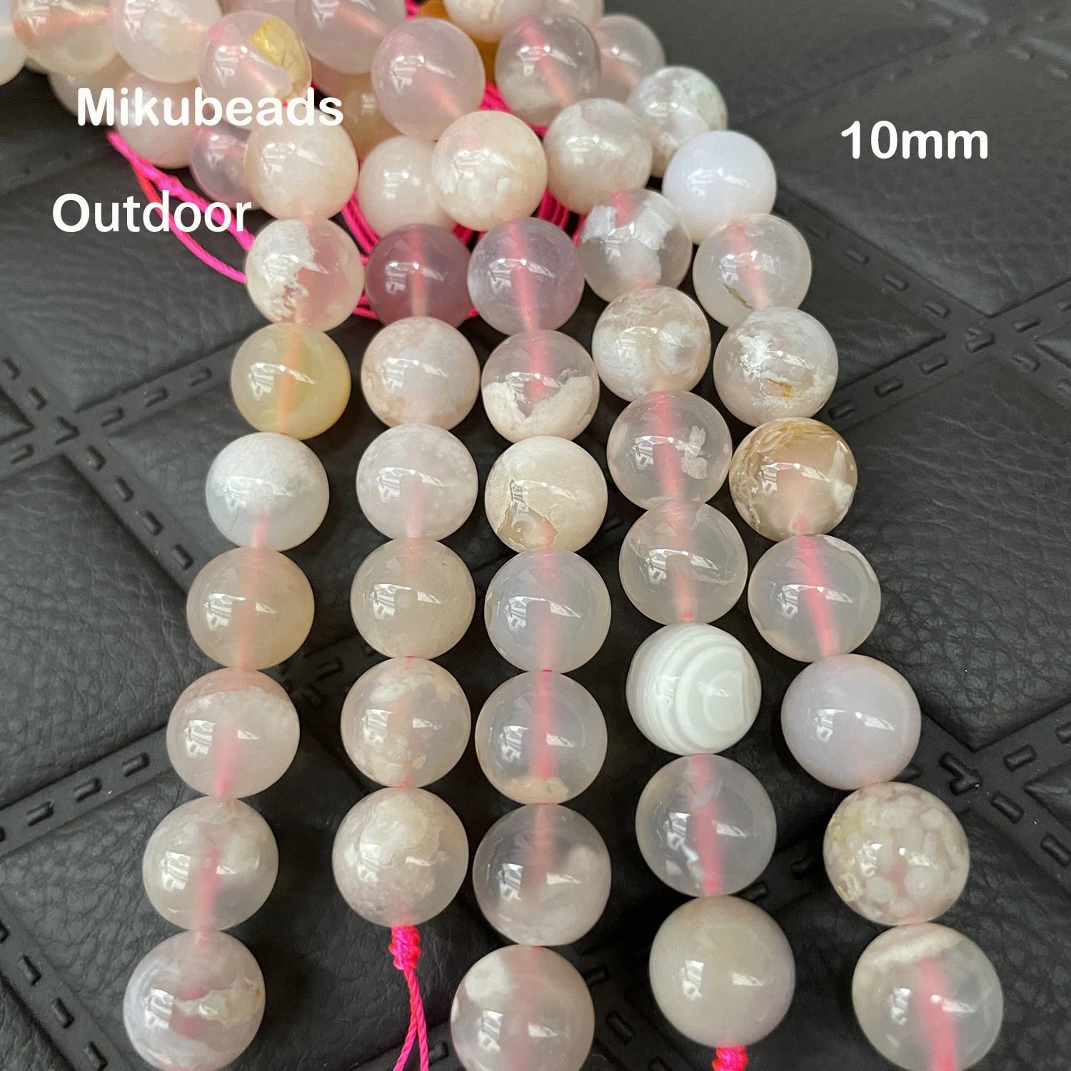 Natural Sakura Agate 8mm 10mm Smooth Round Loose Beads For Jewelry Making DIY Bracelets Necklace Or Gift For loose beads,loose gemstone beads,loose agate beads